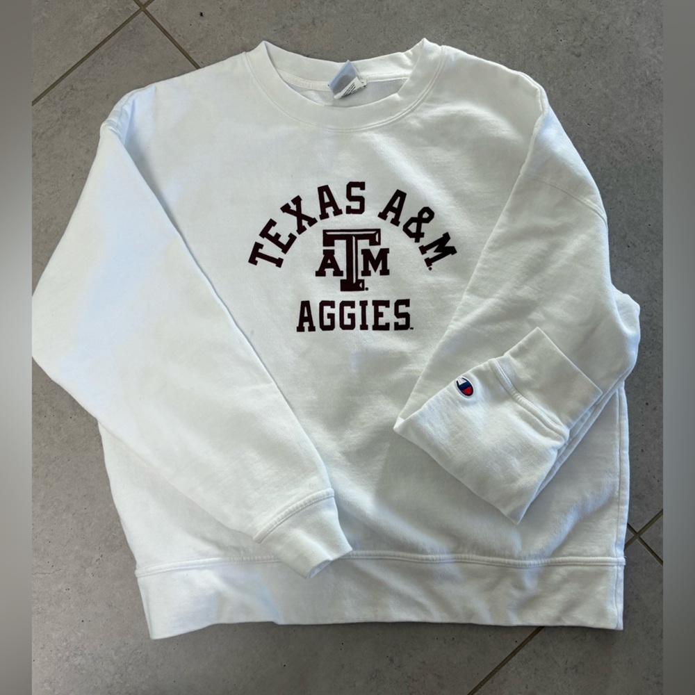 Champion White Texas A&M Aggies Crewneck